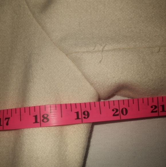 Anthropologie Tulle Winter White Wool Preppy Fall Feminine Classic Pea Coat M - Picture 8 of 11